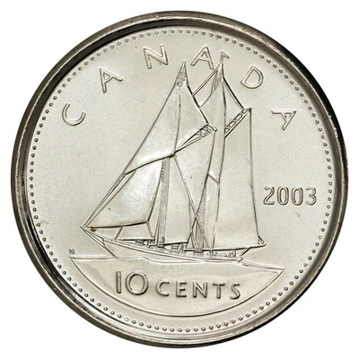 2003P CANADA 10 CENTS NEW EFFIGY BRILLIANT UNCIRCULATED DIME COIN - Image 1 of 2
