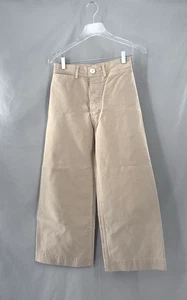 Jesse Kamm 2 Sailor Pants Tan High Waist Organic Cotton Wide Leg Crop USA - Picture 1 of 8