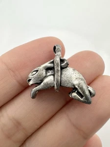 Vintage 835 Silver Rabbit Charm  - Picture 1 of 7
