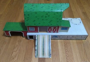 Piattaforma fattoria in latta Marx Happi Time vintage fienile con rampa così com'è - Foto 1 di 11