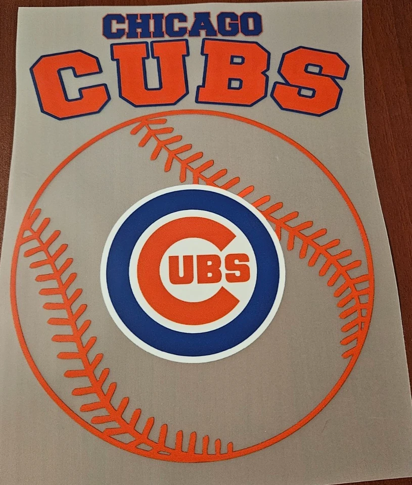 Chicago Cubs Colorful 8" DTF Heat Transfer Iron On FREE Shipping (C2/1) - Image 1 of 1
