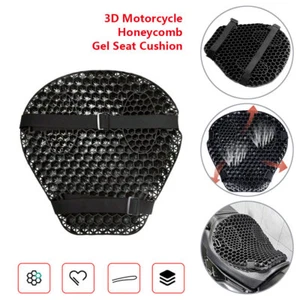 Motorcycle Honeycomb Gel Seat Comfort Cushion Pillow Pad Relief Pressure Cover - Picture 1 of 12