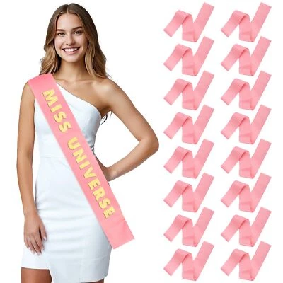 16Pcs Sash Satin Sash Rose Blank Sash Blank Sashes for Pageants Senior Sash 2... - Изображение 1 из 4