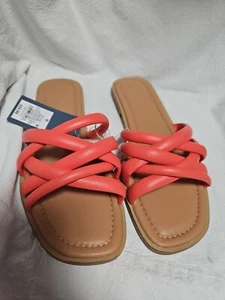 Universal Thread Memory Foam Women's Size 9.5 Rian Slide Sandals Orange - Picture 1 of 6