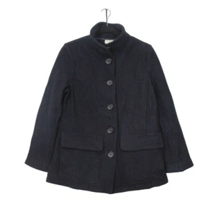 LL Bean Women's Bellandi Boiled Wool Coat Jacket Blue Size M - Picture 1 of 10