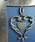 TO MY SISTER - "YOU'RE ALWAYS IN MY HEART" 3" ORNAMENT SILVER TONE PENDANT A10