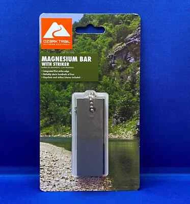 Barra de magnesio Ozark Trail Fire Striker nueva/sellada con llavero, golpeador y afeitadora Foto 1 de 2