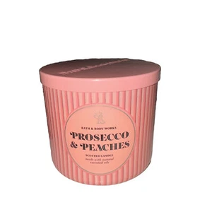 Bath & Body Works ~ PROSECCO & PEACHES ~ NEW 3 Wick Scented Candle - Picture 1 of 1