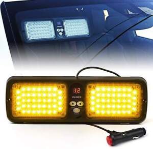 Blue 86LED Car Strobe Light Emergency Warning Lamp Shield Visor Flashing Lamp
