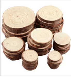 3-18cm Unfinished Natural Round Wood Slices Circles With Tree Bark Log Discs DIY - Picture 1 of 9
