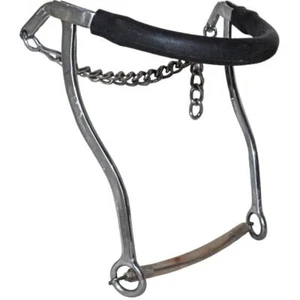 Stainless Steel Rubber Covered Bicycle Chain Mechanical Hackamore w/ Curb Chain - Picture 1 of 6