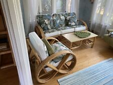 Vintage Rattan Sofa, Chair And Tables Set