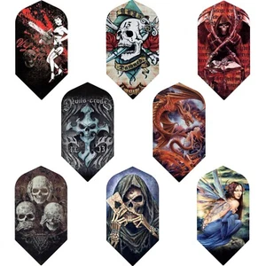 5 SETS [15]Alchemy Slim Shape Dart Flights Designa Thick 100 Micron Horror Scary - Picture 1 of 10