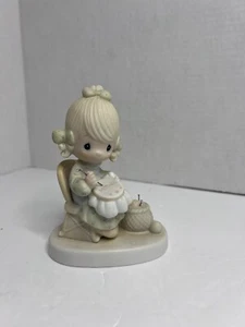 Precious Moments MOTHER SEW DEAR E-3106 Figurine Needles Cross Stitch EUC 5” - Picture 1 of 8