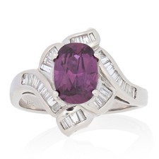 NEW 2.43ctw Ruby & Diamond Ring - 18k White Gold GIA Halo Bypass