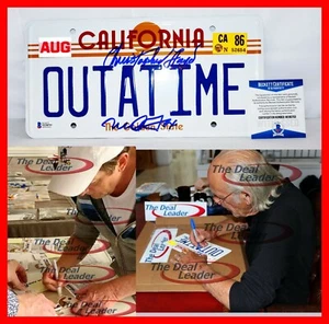 Michael Fox Christopher Lloyd Zurück in die Zukunft signiertes Nummernschild Beckett PSA - Bild 1 von 7