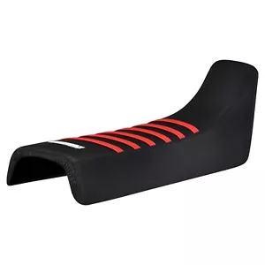 1986 - 1995 HONDA XR 250 R Seat Cover by Enjoy MFG ALL BLACK w/ RED ribs #334 - Picture 1 of 4