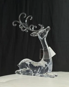 16’’ “Ice Crystal” Decorative Acrylic Christmas Sitting Deer Figure - Picture 1 of 7