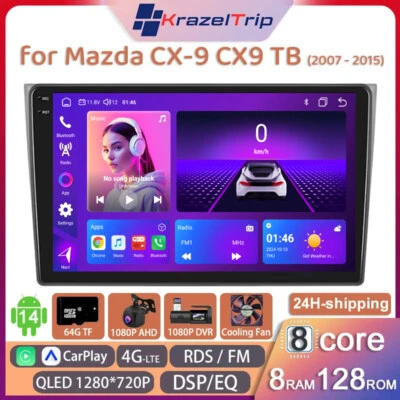 8 Core Car Radio for Mazda CX-9 CX9 TB 2007 - 2010 2011 2012 2013 2014 2015 DSP - Image 1 of 4
