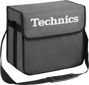 Technics DJ Bag Grey Logo White Side Pocket Shoulder Strap approx. 60 LPs - Picture 1 of 1