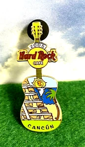 2003 HARD ROCK CAFE PIN CANCUN BEACH GUITAR PIN LIMITED EDTION #500 - Picture 1 of 1