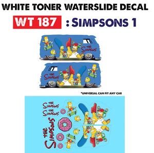 WT187 White Toner Waterslide Decals SIMP SONS 1 For Custom 1:64 Hot Wheels - Picture 1 of 6