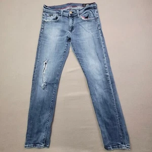 Armani Exchange Jeans Mens 33x32 Blue J13 Slim Fit Stretch Denim 5 Pockets Zip - Picture 1 of 18