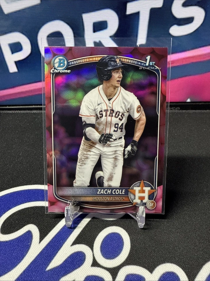 2025 Bowman Chrome Zach Cole 1st Bowman Gumball Refractor SSP RARE 1:1,947 PACKS - Image 1 of 2