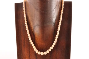 Angel skin coral pendant (17.3in 75.6ct) sterling silver clasp with Certificate - Picture 1 of 23