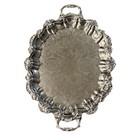 International Silver Company Silver Plated Footed Oval Serving Tray Large vintag