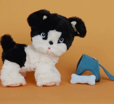 Olli Ella Dinkum Dogs Black Puppy Plush 9" Jointed Stuffed Animal Lucky New - Image 1 of 3