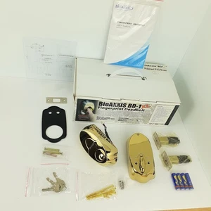 BioAXXIS BD-1 Biometric Fingerprint Deadbolt Door Lock Polished Brass 3 Keys - Picture 1 of 24