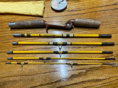 Vintage Wright McGill Eagle Claw 6 Piece Travel Baitcaster Rod "Trailmaster" NOS - Image 1 of 4