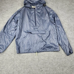 Vintage Izod Lacoste Windbreaker Mens Medium Blue Hooded Anorak 90s Gorpcore - Picture 1 of 7