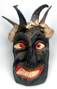 DM. 6046 Schweizer Holz Perchtenmaske Baseler Fastnacht Teufel - Bild 1 von 4