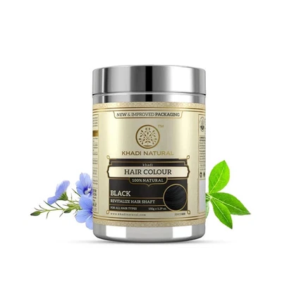 Khadi Natural Ayurvedic Black Henna Powder 150g free shipping world wide - Image 1 of 4