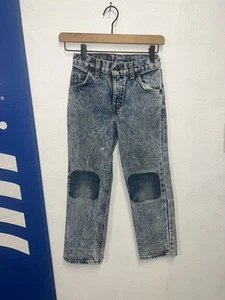 Vintage 90s KIDS LEVI’S Acid Wash Knee Patches Size Regular 9 - Picture 1 of 7