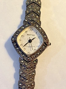 Vintage Brittany Sterling Silver Collection Marcasite Women's 925 Silver Watch - Picture 1 of 9