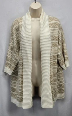 Cardigã feminino Element tamanho M creme aberto frente quadril comprimento leve - Imagem 1 de 4