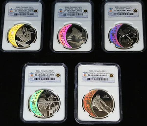 2007 Canada Hologram Coins, 5 Silver $25 NGC PR-69 Set, Olympic Royal Mint - Picture 1 of 8