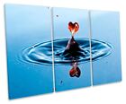Water Drip Lover Heart Picture TREBLE CANVAS WALL ART Print