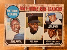 1968 Topps #5 NL HOME RUN LDRS Hank Aaron Jim Wynn Ron Santo Willie McCovey NICE