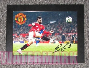 Bruno Fernandes Manchester United Signed Photo Image Framed Black Frame - Picture 1 of 14
