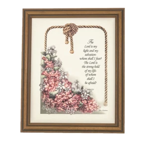 Jan Anderson Framed Paslm 27:1 Biblical Wall Art Bible Verse 9.5x11.25 in - Picture 1 of 2