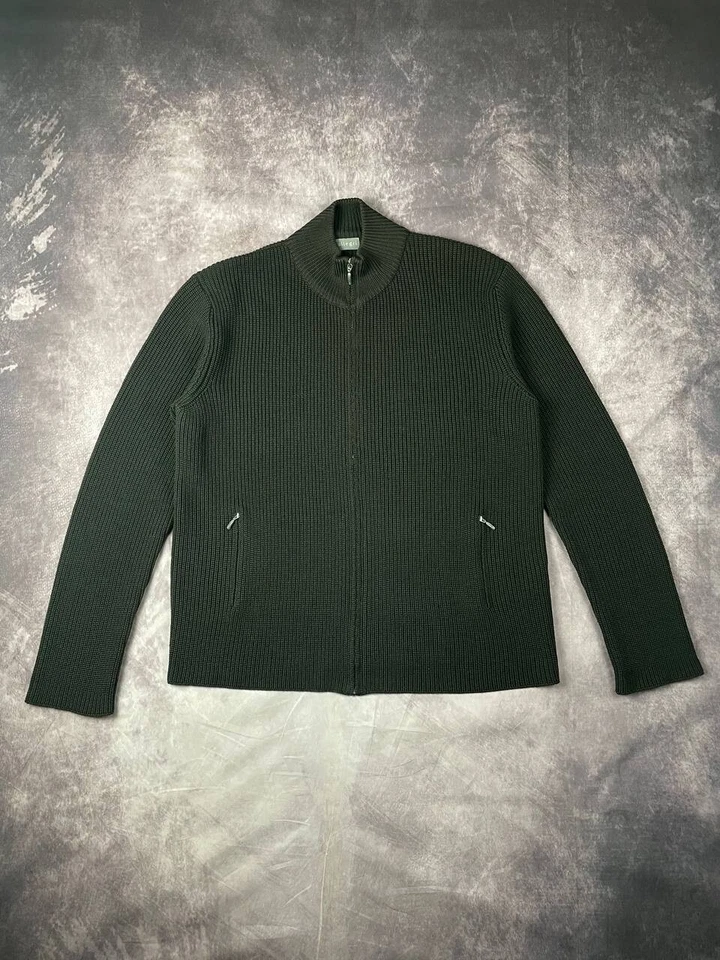 Suéter masculino ALLEGRI Milano 100% lã 58 XL XXL marrom feito na Itália - Imagem 1 de 4