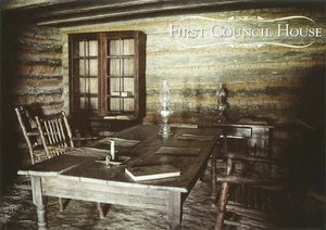 Postcard OK Oklahoma Tishomingo Chickasaws Chickasaw First Council House MINT  - Picture 1 of 1