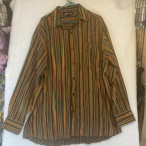 Pelle Pelle Button Down Mens Long Sleeve Dress Shirt Size 2XL Striped Soda Club - Picture 1 of 7