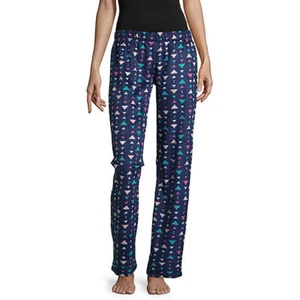 NWT Womens blue triangles Fleece Sleep lounge Pants Plaid Pajama Bottoms large - Picture 1 of 1