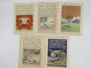 5 CENTURY ILLUSTRATED MONTHLY MAGAZINE COVERS 1899-1901 ART NOUVEAU 1899-1901 - Imagen 1 de 4