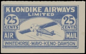 1928, CANADA SEMI-OFFICIAL AIR POST, KLONDIKE AIRWAYS LTD, 25C BLUE, CAT #CL45 - Picture 1 of 2
